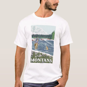Camiseta Poster de viagens de FishermanMontanaVintage da