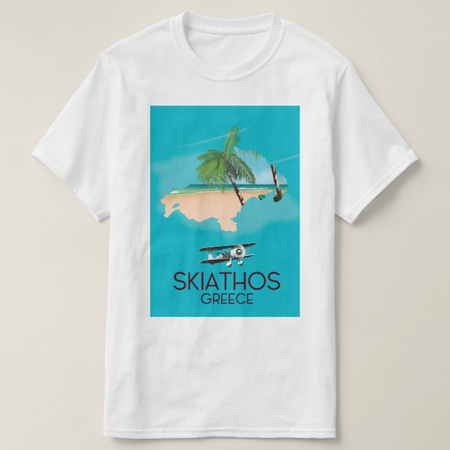 Camiseta Poster de viagens de Grécia do Skiathos (Frente do Design)