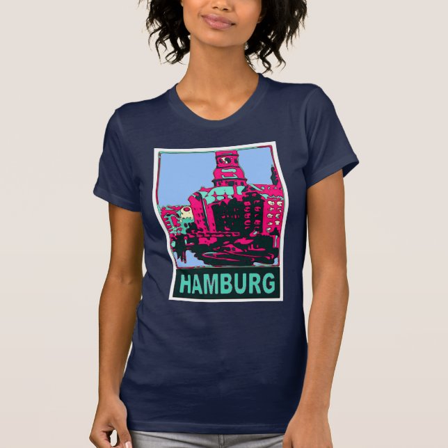 Camiseta Poster de viagens de Hamburgo (Frente)