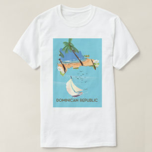 Camiseta Poster de viagens de iate da República Dominicana
