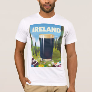Camiseta Poster de viagens de Impressão da Irlanda