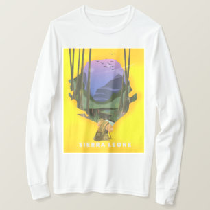 Camiseta poster de viagens de mapa ilustrado do sererra leo