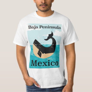 Camiseta poster de viagens de México da península do baja