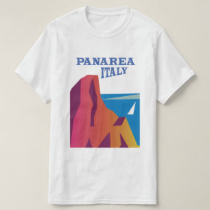 Camiseta poster de viagens de navegação Panarea Italy vin