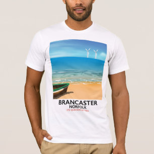 Camiseta Poster de viagens de Praia da Linha Norfolk