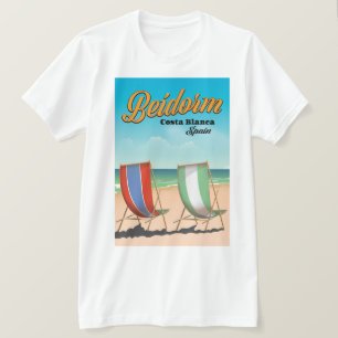 Camiseta Poster de viagens de praia de Benidorm