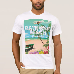 Camiseta Poster de viagens de praia de Granada Bathway