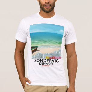 Camiseta Poster de viagens de praia de Søndervig na Dinamar