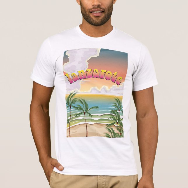 Camiseta Poster de viagens de praia Lanzarote (Frente)