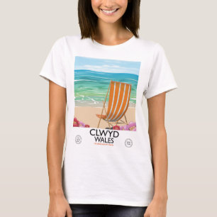 Camiseta Poster de viagens de reserva do Clwyd Wales