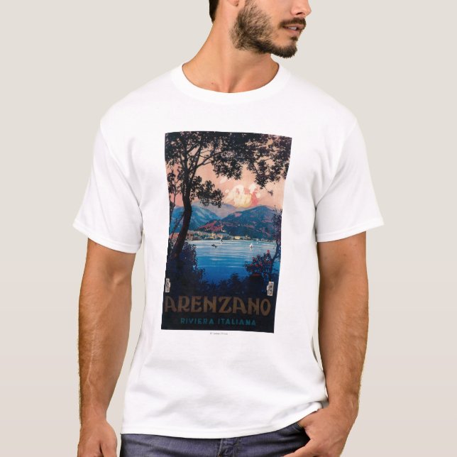 Camiseta Poster de viagens de Riviera do italiano (Frente)