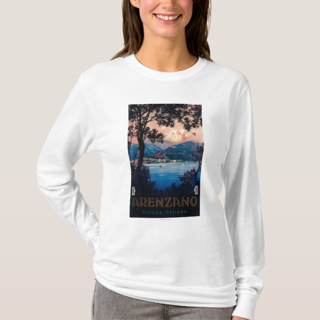 Camiseta Poster de viagens de Riviera do italiano (Frente)