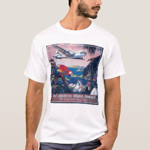 Camiseta Poster de viagens De Seaplane Voando Sobre O Carib