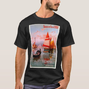 Camiseta Poster de viagens de Veneza Vintage