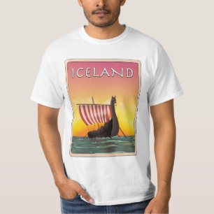 Camiseta Poster de viagens de Viking da Islândia