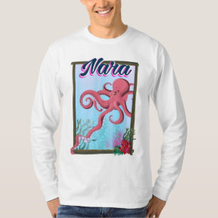 Camiseta Poster de viagens do calamar de Nara Japão