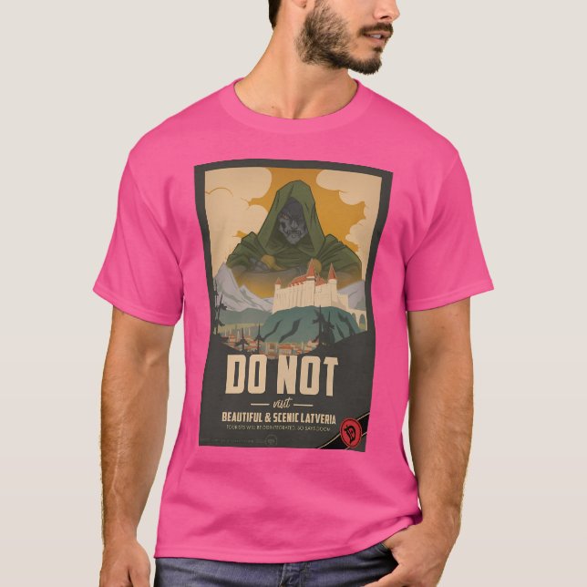 Camiseta Poster de viagens do Dr. Doom Psa (Frente)