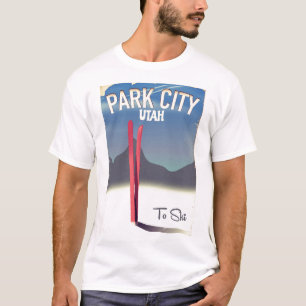Camiseta Poster de viagens do esqui de Utá Park City