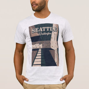 Camiseta Poster de viagens do estado de Seattle, Washington