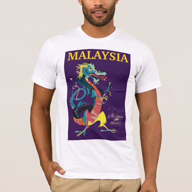 Camiseta Poster de viagens do estilo de colheita do Malásia (Frente)