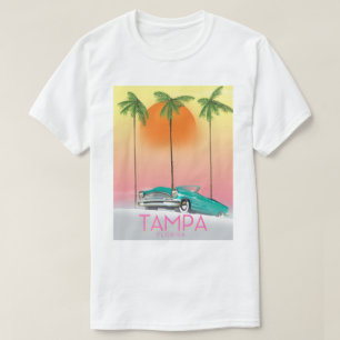 Camiseta Poster de viagens do estilo do vintage de Tampa