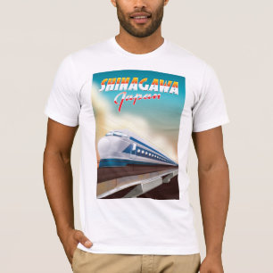 Camiseta Poster de viagens do Japão Shinagawa.
