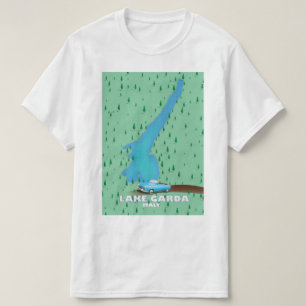 Camiseta poster de viagens do Lago Garda Itália