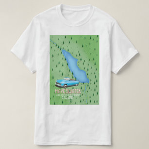 Camiseta poster de viagens do mapa do distrito de Hayeswate