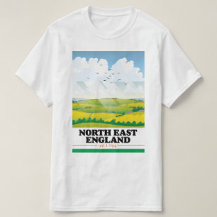 Camiseta Poster de viagens do Nordeste de Inglaterra.