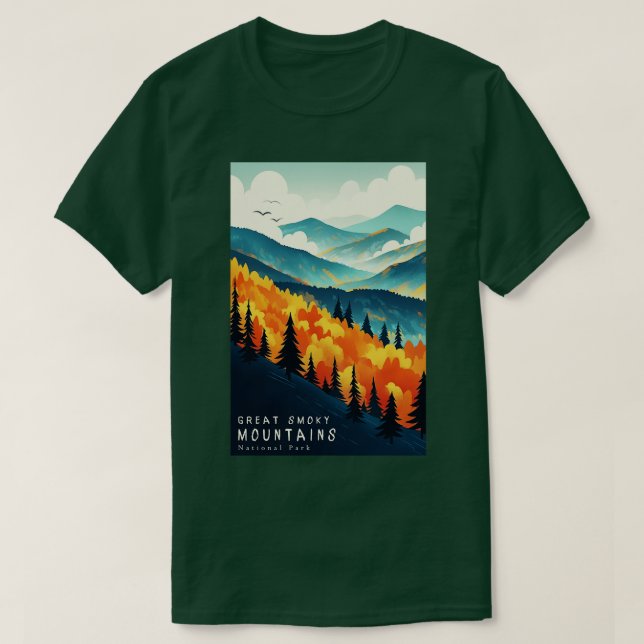 Camiseta poster de viagens do Parque Nacional dos Montes do (Frente do Design)