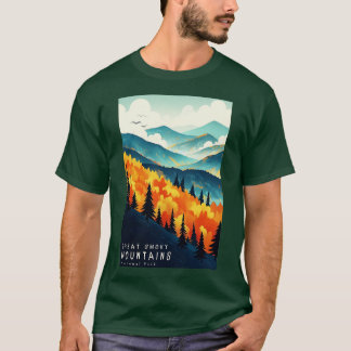 Camiseta poster de viagens do Parque Nacional dos Montes do