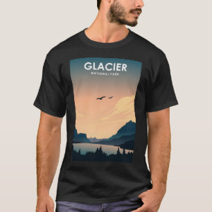 Camiseta Poster de viagens do Parque Nacional Glacier
