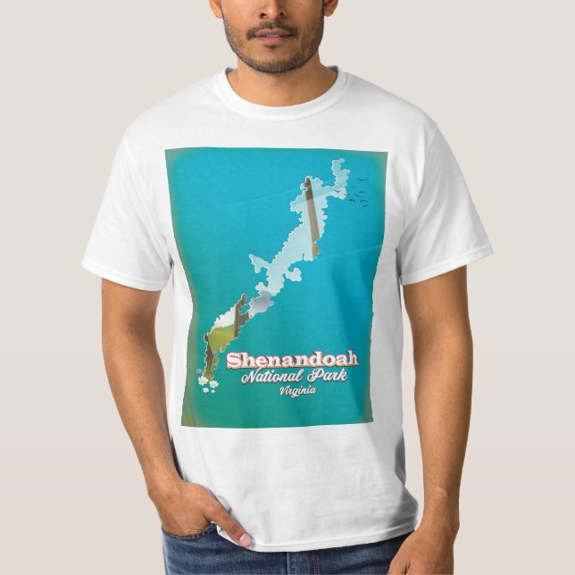 Camiseta Poster de viagens do Parque Nacional Shenandoah. (Frente)