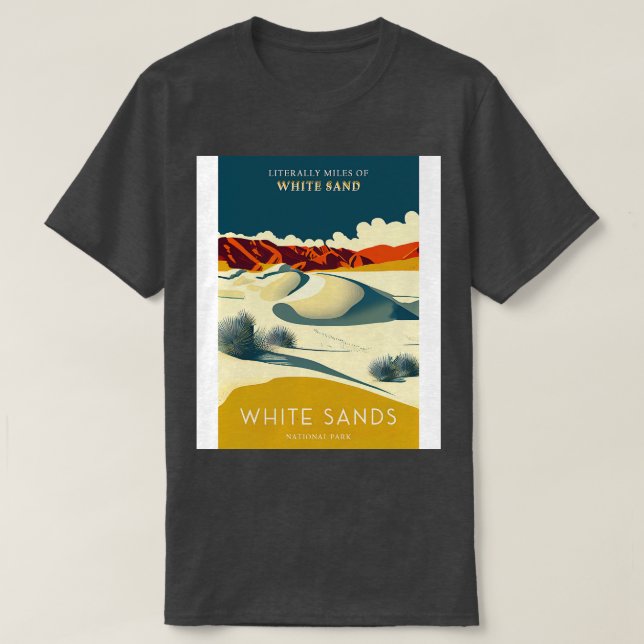 Camiseta Poster de viagens do Parque Nacional White Sands (Frente do Design)