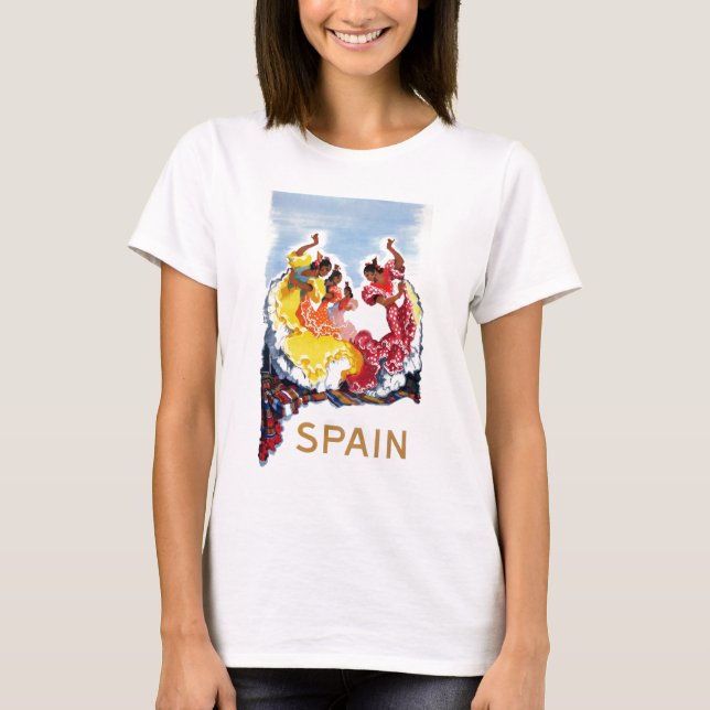 Camiseta Poster de viagens dos dançarinos do Flamenco da (Frente)
