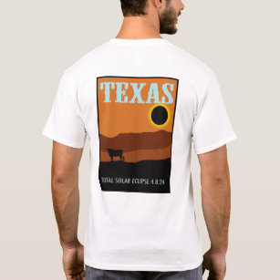 Camiseta Poster de viagens Eclipse do Texas de dois lados