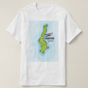 Camiseta Poster de viagens ilustrado de Karpathos mapa