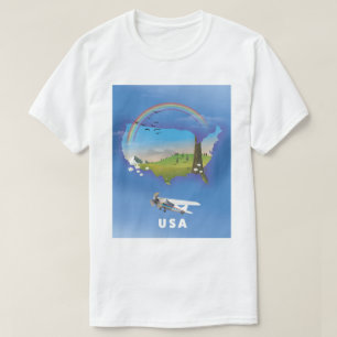 Camiseta POSTER DE VIAGENS Ilustrado EUA