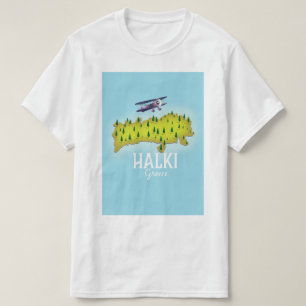 Camiseta Poster de viagens ilustrado mapa da piscina de