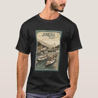 Camiseta Poster de viagens Juneau Alaska Vintage-Retro Gráf