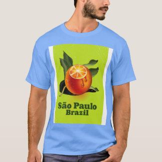 Camiseta Poster de viagens Laranja Paulo Brasil