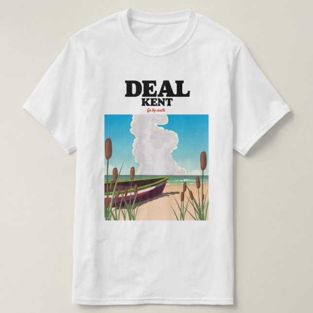Camiseta Poster de viagens litoral de Deal Kent (Frente do Design)