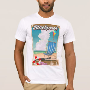 Camiseta Poster de viagens litoral de praia de Blackpool