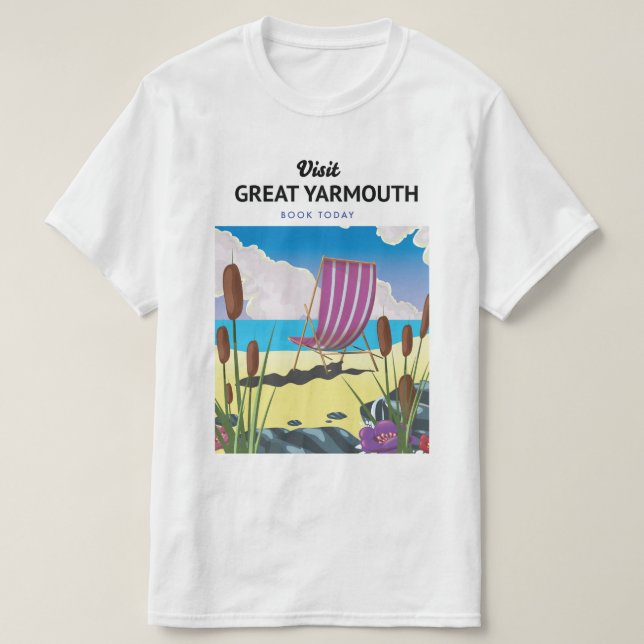 Camiseta poster de viagens  litoral excelente Yarmouth (Frente do Design)