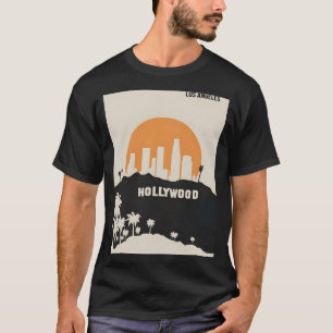 Camiseta Poster de viagens Mínimo de Hollywood de Los Angel