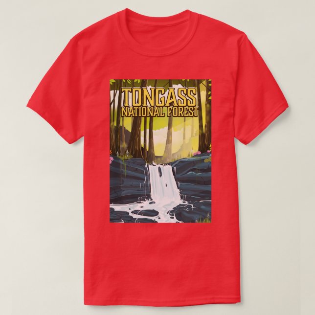 Camiseta Poster de viagens Nacional da Floresta de Tongass (Frente do Design)