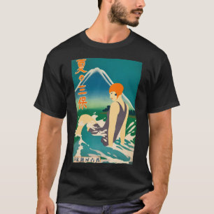 Camiseta Poster de viagens Nadador Japonês Vintage