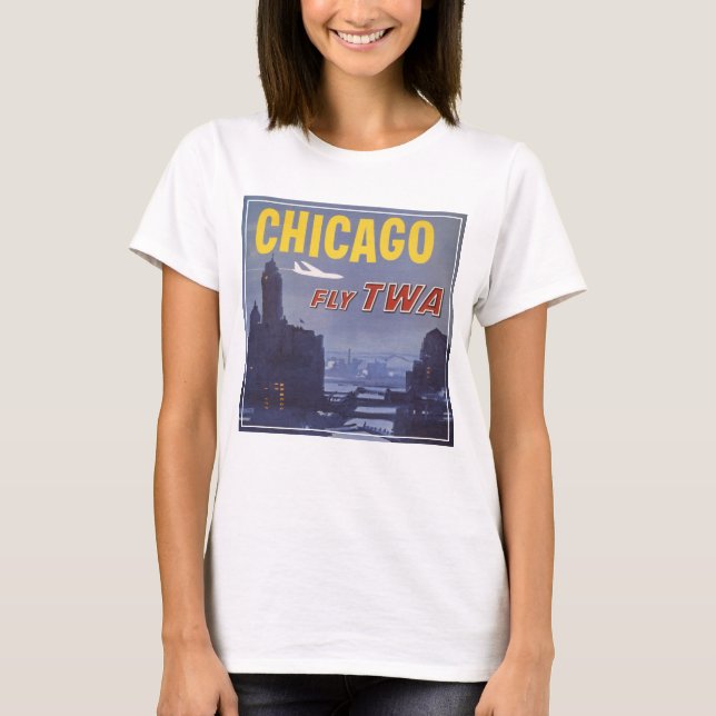 Camiseta Poster de viagens Para Voos Da Trans World Airline (Frente)