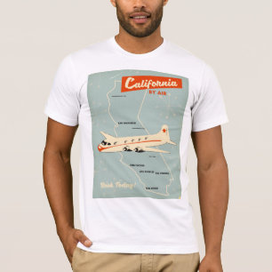 Camiseta poster de viagens "por ar" do estilo California do
