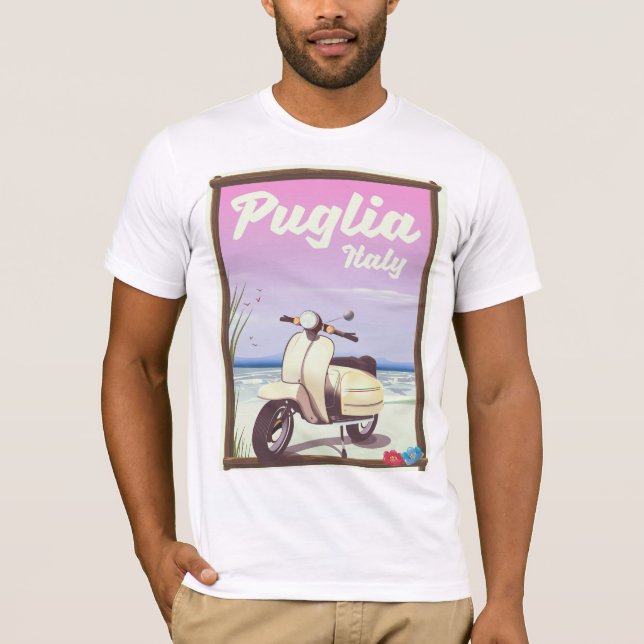 Camiseta Poster de viagens Puglia Itália. (Frente)